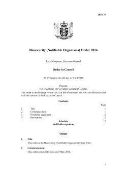 Biosecurity (Notifiable Organisms) Order 2010