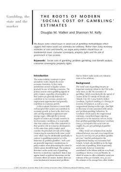 SOCIAL COST OF GAMBLING - College of Charleston School of