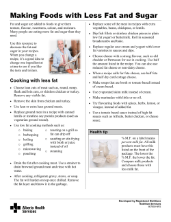 Making Foods with Less Fat and Sugar