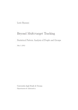 Beyond Multi-target Tracking - Universit&agrave; degli Studi di Verona