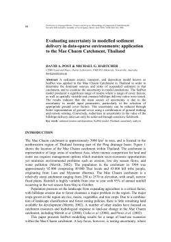 Evaluating uncertainty in modelled sediment delivery in data