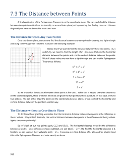 Lesson 7.3: The Distance Formula