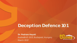A cost effective way to setup Deception Defence