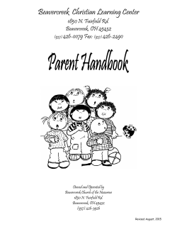 Parent Handbook - Beavercreek Christian Learning Center