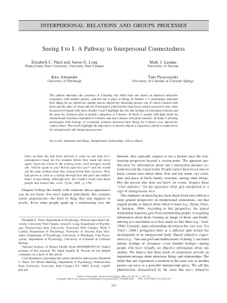 Seeing I to I: A Pathway to Interpersonal Connectedness