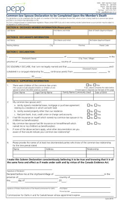 Declaration of Common-Law Spouse at Member`s Death
