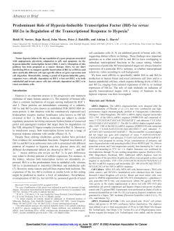Predominant Role of Hypoxia-Inducible