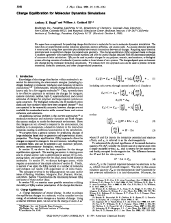 Charge Equilibration for Molecular Dynamics