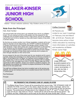 FEB/MAR - Blaker Kinser Junior High
