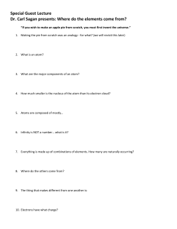 Special Guest Lecture Dr. Carl Sagan presents: Where do the