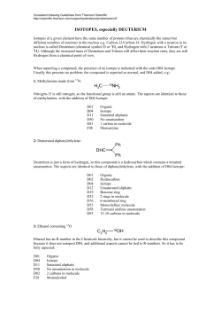 ISOTOPES, especially DEUTERIUM C H CH