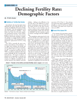 Declining Fertility Rate: Demographic Factors:(By WADA Kohei