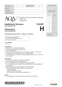 AQA-CH2HP-QP-January 2013 AQA-CH2HP-W-MS