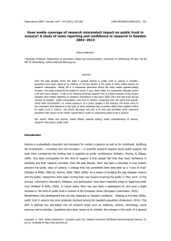 Does media coverage of research misconduct impact on public trust