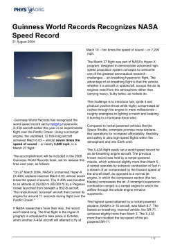 Guinness World Records Recognizes NASA Speed Record