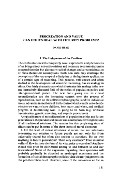 Procreation and value can ethics deal with futurity problems?