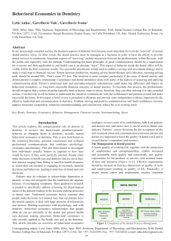 Behavioral Economics in Dentistry
