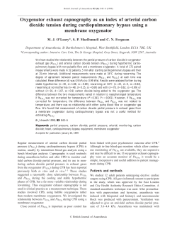 Oxygenator exhaust capnography as an index of arterial carbon