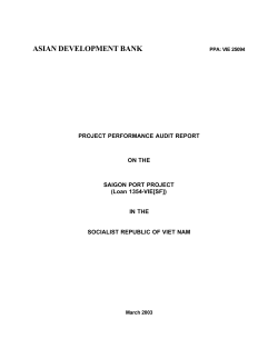 PPAR: Viet Nam: Saigon Port Project