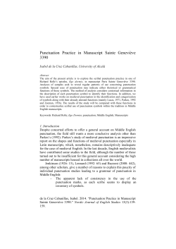 Punctuation Practice in Manuscript Sainte Genevi&egrave;ve 3390