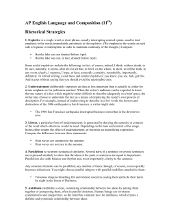 AP English Language and Composition (11th) Rhetorical Strategies
