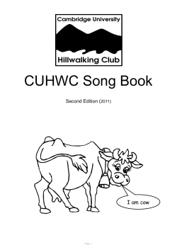 CUHWC Song Book - Cambridge University Hillwalking Club