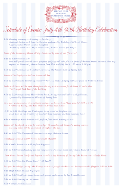 Schedule of Events: July 4th 90th Birthday Celebration