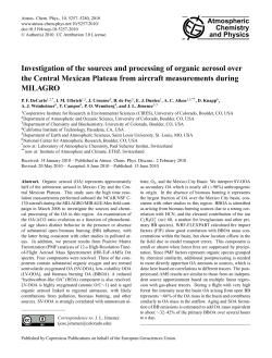 Investigation of the sources and processing of organic aerosol over