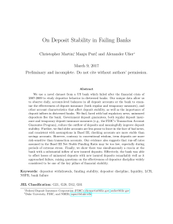 On Deposit Stability in Failing Banks