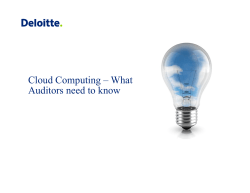 Cloud Computing &ndash; What Auditors need to know