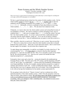 The Whole Numbers - WUSTL Math - Washington University in St