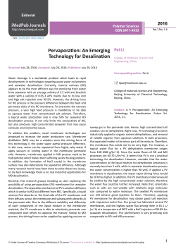 Pervaporation: An Emerging Technology for