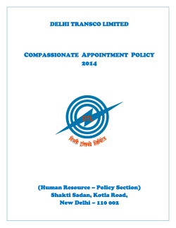 Compassionate Appointment Policy- 2014