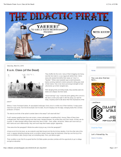 The Didactic Pirate: 8 a.m. Class (of the Dead)