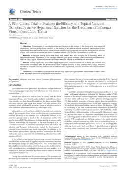 A Pilot Clinical Trial to Evaluate the Efficacy of a
