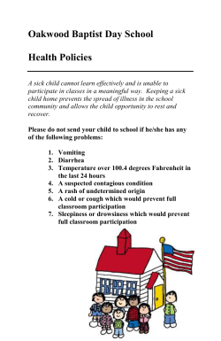 Health Policy - Oakwood Baptist Day School