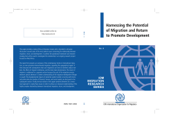 Harnessing the Potential of Migration and Return to Promote