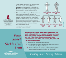 Fact Sheet: Sickle Cell Trait - St. Jude Children`s Research Hospital