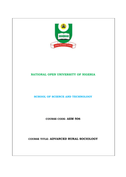 AEM 506 Rural Socoilogy 3 - National Open University of Nigeria