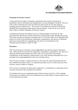 Ninety-six chemicals assessed as a potential security concern [PDF