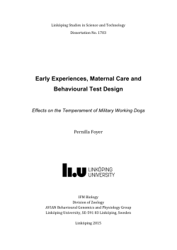 Effects on the Temperament of Military Working Dogs