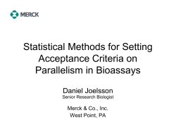 Merck Uses STATLIA Parallelism Metric to Set Acceptance Criteria