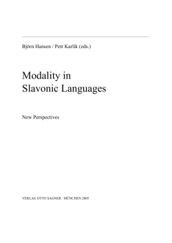 Modality in Slavonic Languages