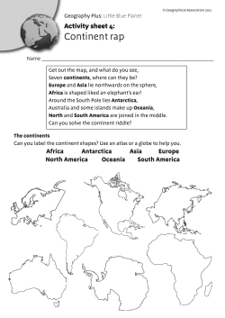 Continent rap - Geographical Association