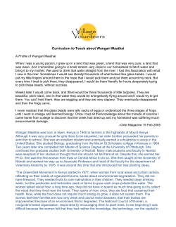 Curriculum to Teach about Wangari Maathai