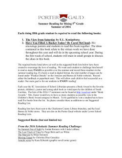 Summer Reading List - Porter Gaud School