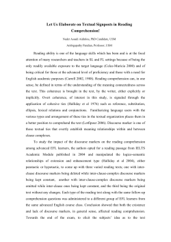 Let Us Elaborate on Textual Signposts in Reading Comprehension!