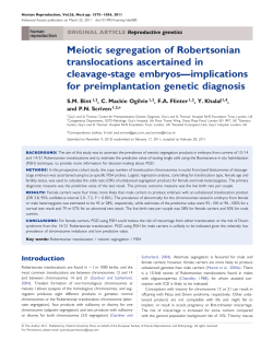 Meiotic segregation of Robertsonian translocations ascertained in
