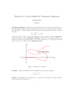 Section 10.1 Curves Defined by Parametric Equations