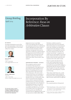 Incorporation By Reference: Focus on Arbitration Clauses